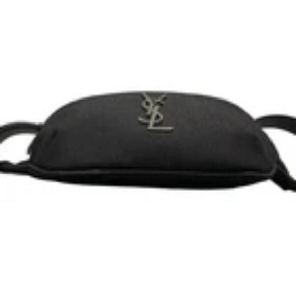 SAINT LAURENT PARIS Classic Monogram Belt Bag Black Canvas Leather 840-061725 - Picture 5 of 14
